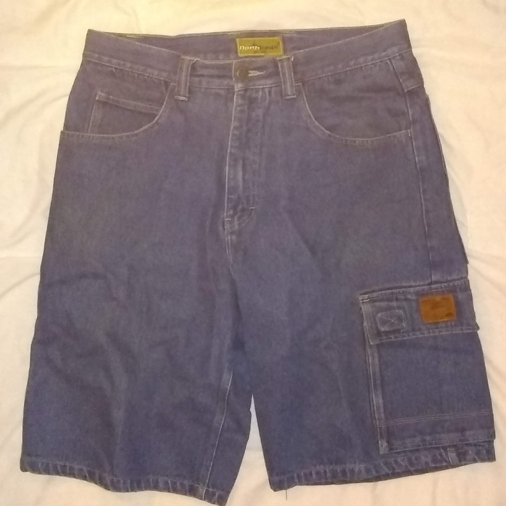 North Peak Jean Cargo Shorts Vintage 80s 90s